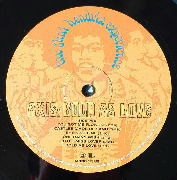 JIMI HENDRIX LP Axis Bold As Love (Mono 180 Gr)
