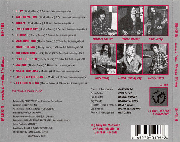 MERKIN CD Music From Merkin Manor + Bonus Tracks
