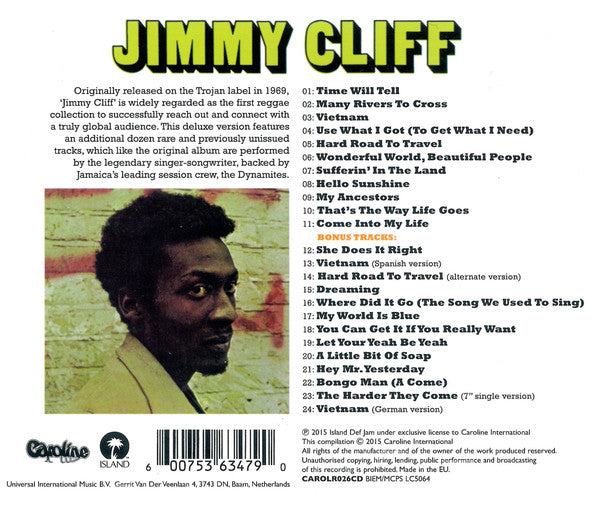 JIMMY CLIFF CD Jimmy Cliff + Bonus Tracks