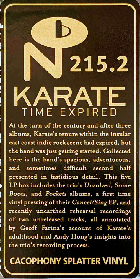 KARATE BOX SET 5xLP Time Expired (Cacophony Splatter Coloured Vinyl Edition)