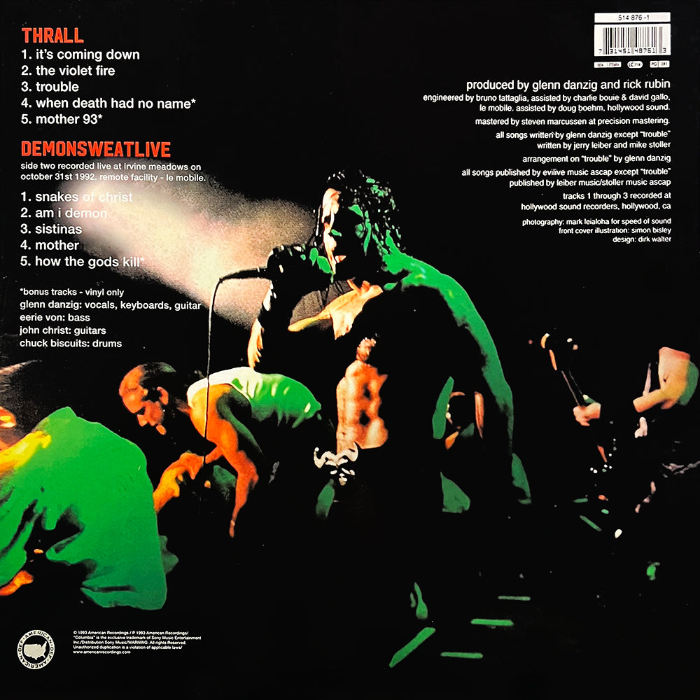 DANZIG LP Thrall- Demonsweatlive + 3 Bonus Tracks