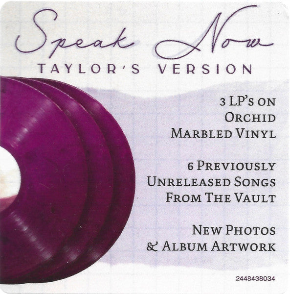 TAYLOR SWIFT 3xLP Speak Now (Taylor's Version) Orchid Marbled Colour