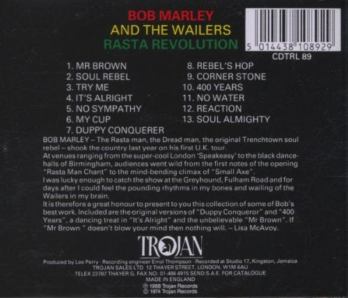 BOB MARLEY CD Rasta Revolution