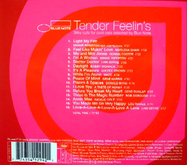 VARIOS CD Tender Feelin's: Silky Cuts for Cool Cats Selected By Blue Note
