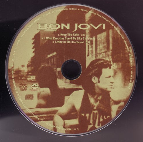 BON JOVI CD-Single Keep The Faith (Promo hole punch in bar code)