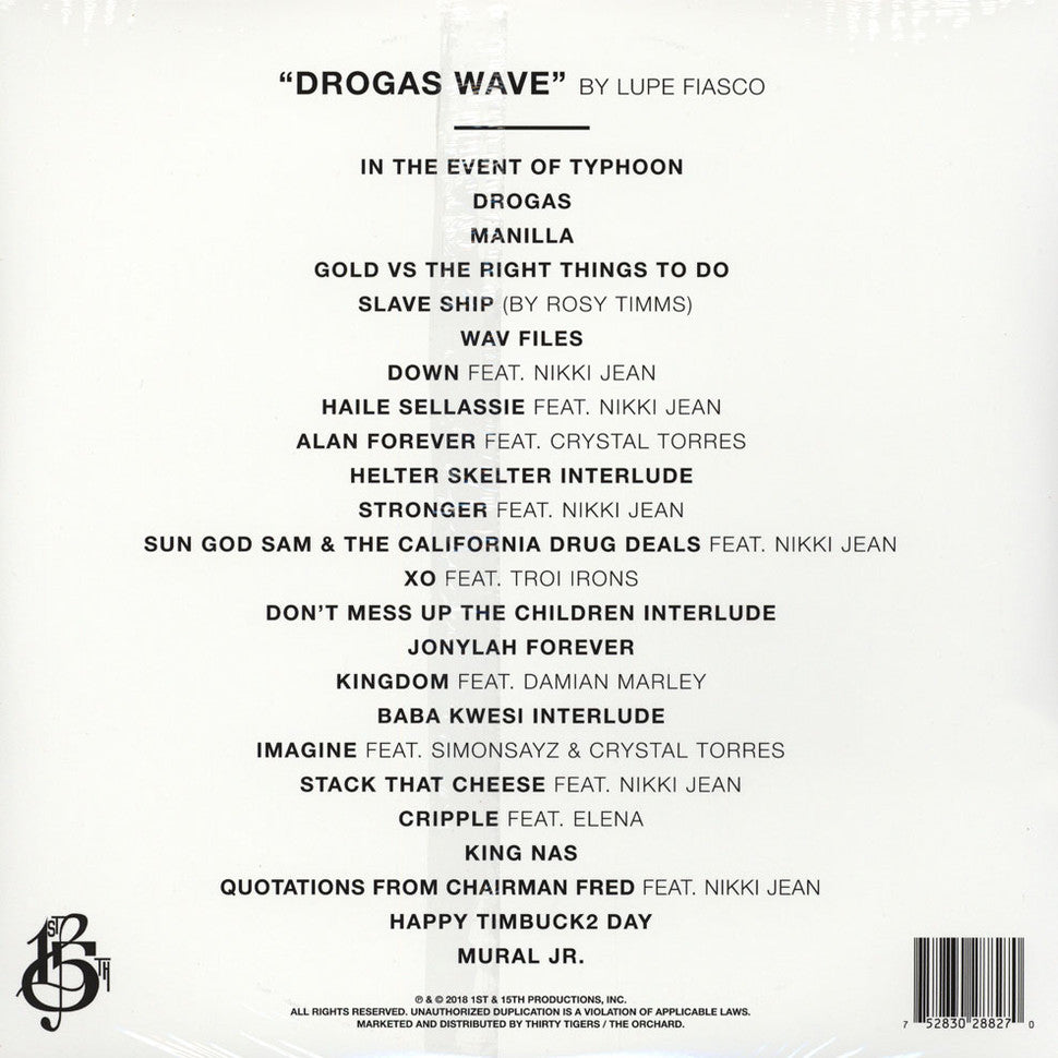 LUPE FIASCO 3xLP Drogas Wave
