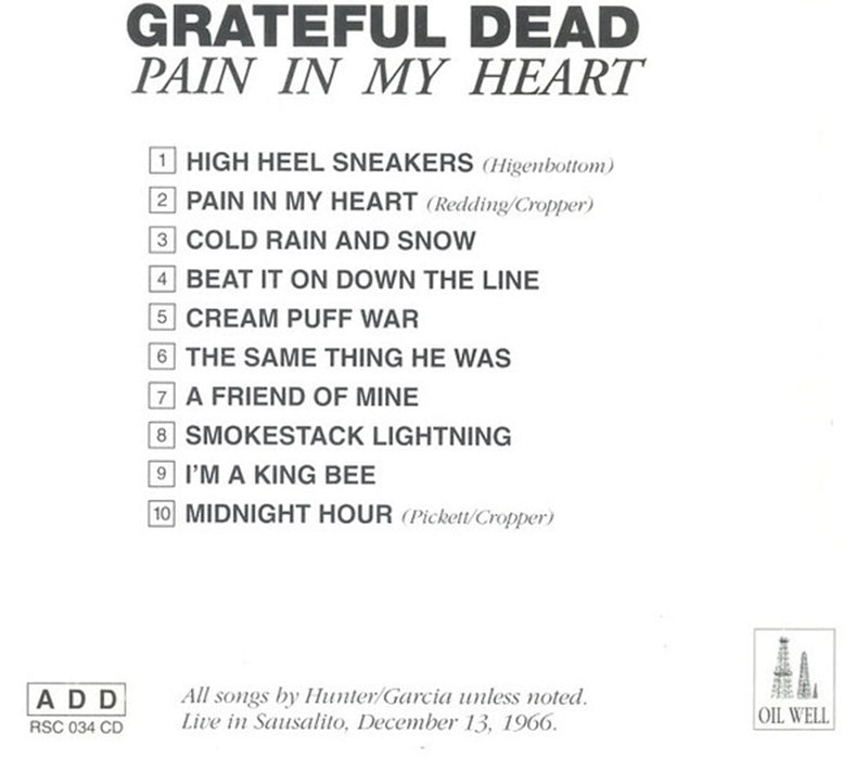 GRATEFUL DEAD CD Pain In My Heart