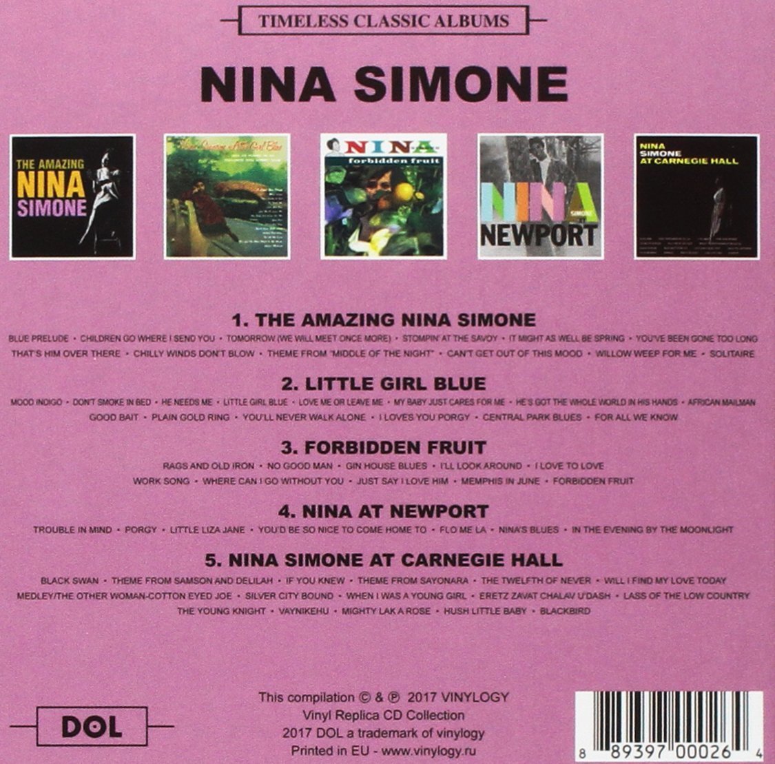 NINA SIMONE BOX SET 5xCD Timeless Classic Albums
