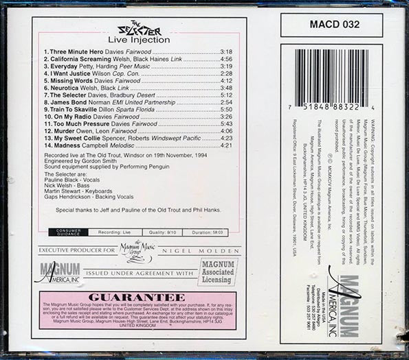 The Selecter - Live Injection - CD