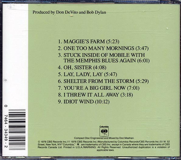 Bob Dylan - Hard Rain - CD