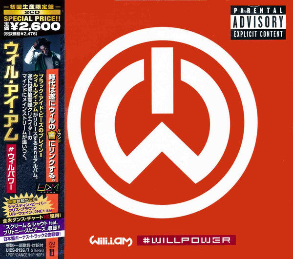 will.i.am – #willpower - CD - Nuevo sin usar pero no precintado / New unplayed but not sealed. Edición Japonesa / Japanese Release. Con OBI / With OBI.