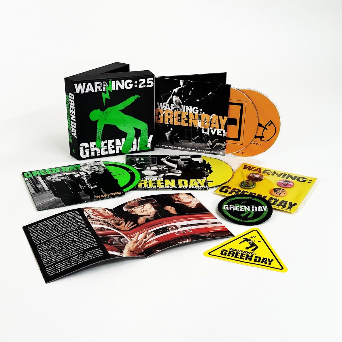 Green Day - Warning (25th anniversary Deluxe edition) - 4xCD Box Set + Libreto + Parche + Pegatina