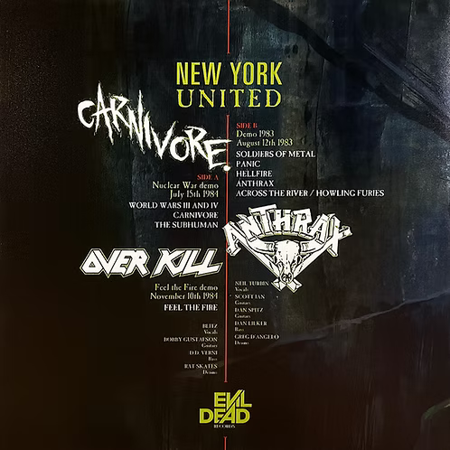 OVERKILL / CARNIVORE / ANTHRAX LP New York United (Translucid Red Colour Vinyl)