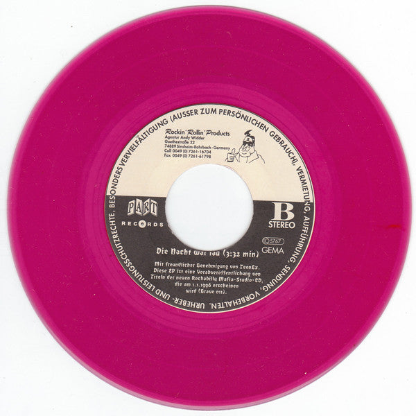 Rock-A-Billy Mafia – Jubiläumssong - 7" - Rojo / Red - 1995 - Part Records – PART-EP 016.001, Graveyard Records – Grave 010 - Como Nuevo / Like New (M- / Generic)