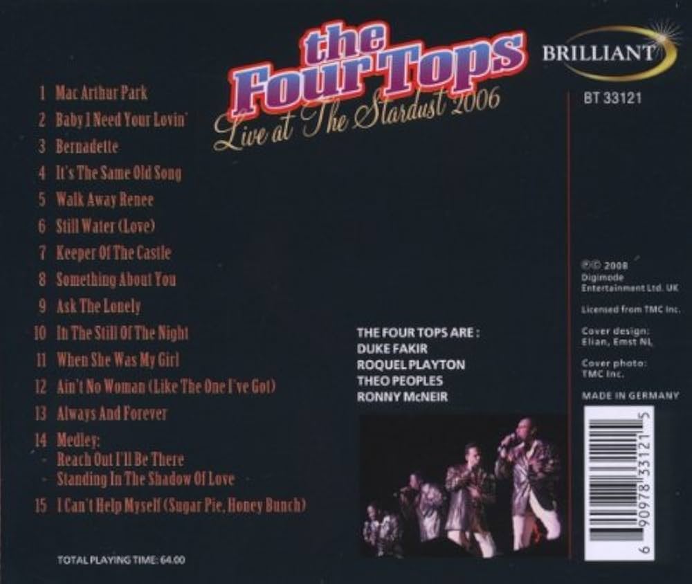 The Four Tops - Live at the Stardust 2006 - CD - NUEVO / PRECINTADO - NEW / SEALED.