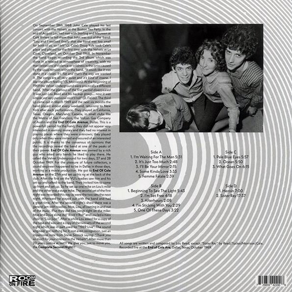 The Velvet Underground – Live At End Cole Ave 1969 - 2xLP - Includes lengthy essay/liner-notes.