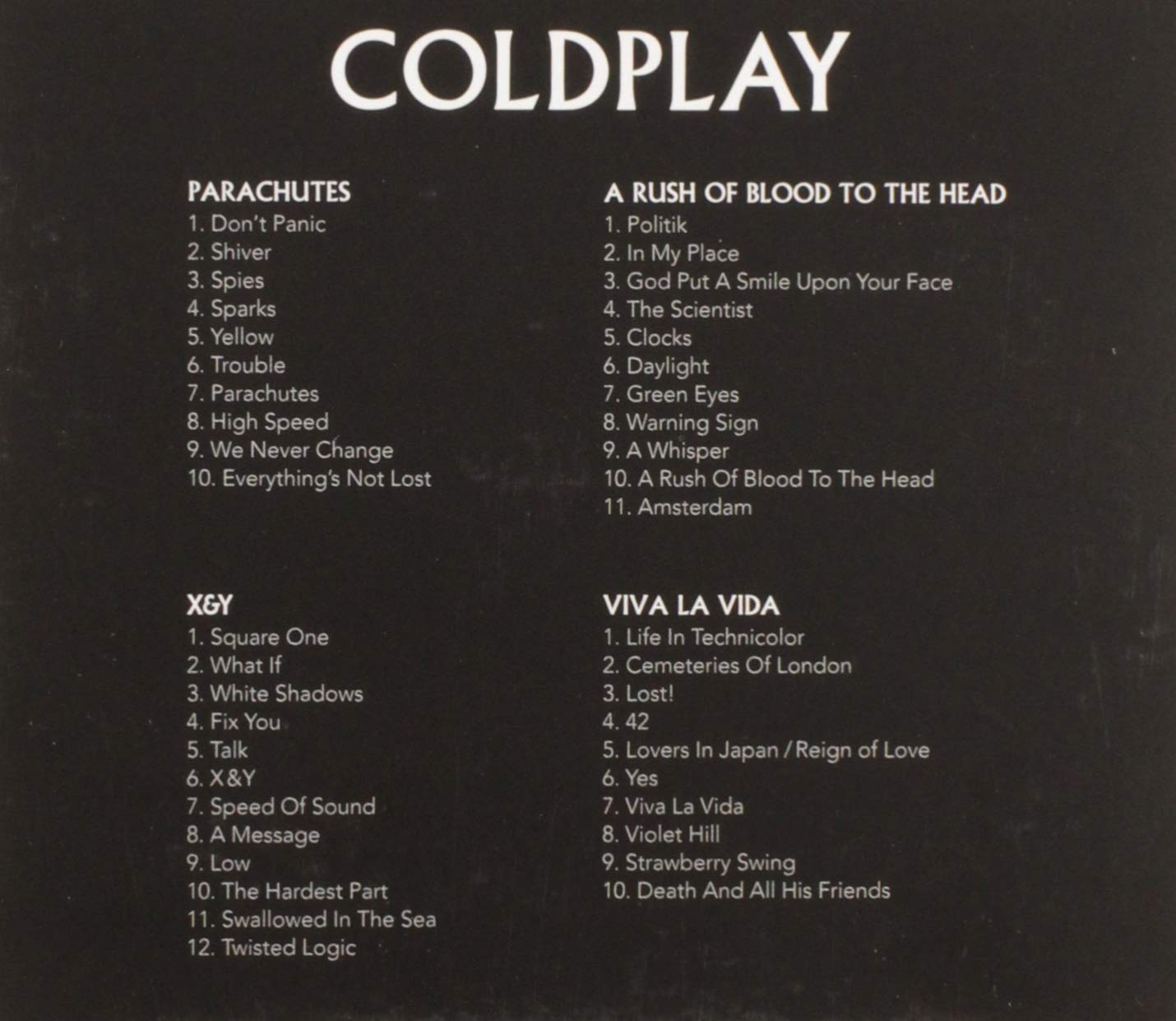 Coldplay - 4CD Catalogue Set - 4xCD Box Set