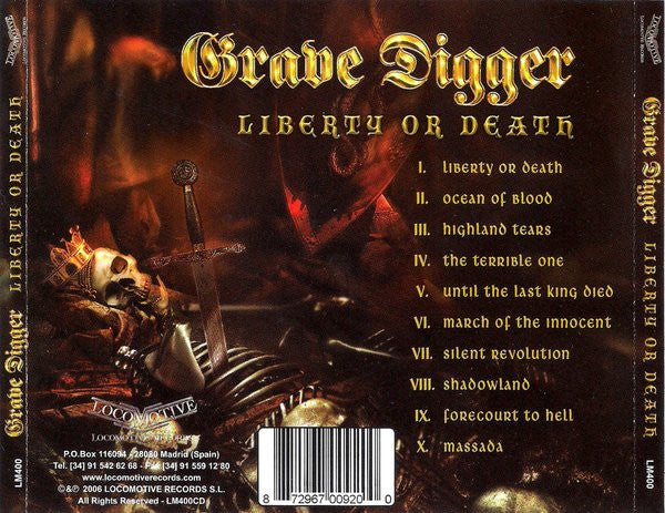 Grave Digger – Liberty Or Death - CD - 2007 - Locomotive Records – LM400 - NUEVO / PRECINTADO - NEW / SEALED.
