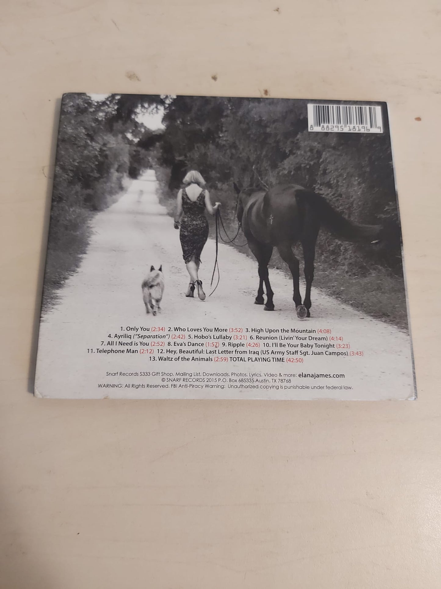 Elana James – Black Beauty - CD - Digipak - Firmado y Dedicado en Portada - 2015 - Snarf Records – S333 - Muy Buen Estado / Very Good Condition (VG+ / M-)