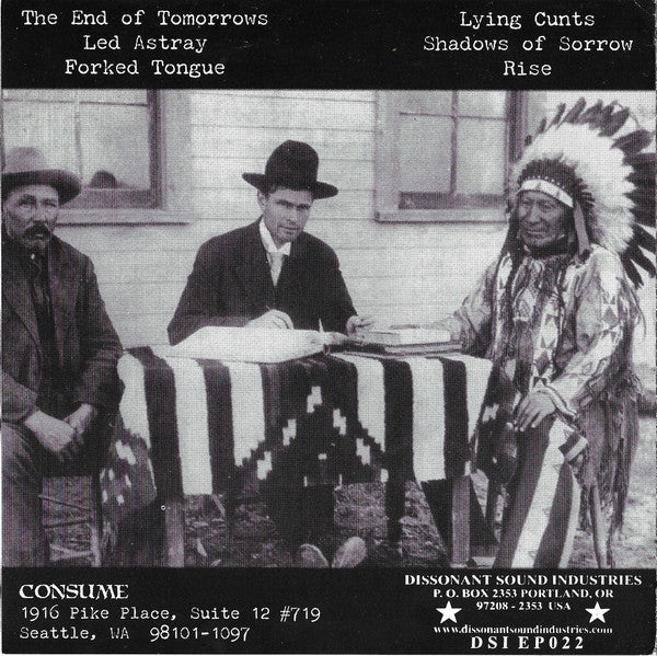 Consume – Forked Tongue - 7" - 2003 - Dissonant Sound Industries – DSI EP022 - Vinilo Como Nuevo / Portada Como Nueva (M-/M-)