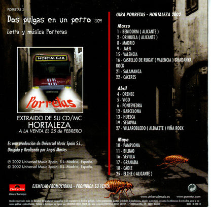 Porretas – Dos Pulgas En Un Perro - CD, Single, Promo, Cardboard Sleeve - 2002 - Polydor – PORRETAS 2 - CD Nuevo (M) / Portada Como Nueva (M-)