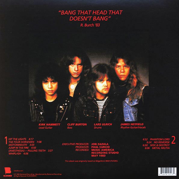 Metallica – Kill 'Em All - LP - 180 gr. - Remastered from the original master tapes - Includes an insert