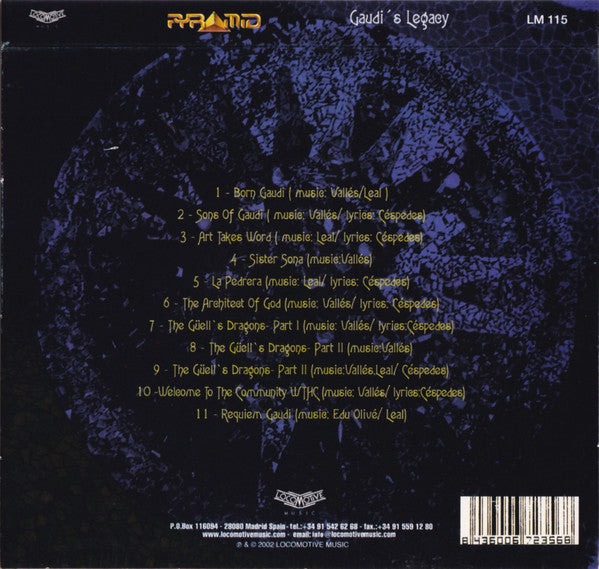 Pyramid – Gaudi's Legacy - CD - Slipcase - 2002 - Locomotive Music – LM 115