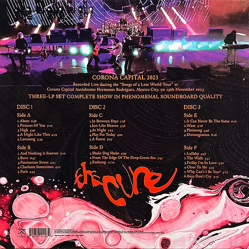 THE CURE 3xLP BOX SET Corona Capital 2023 (Green, White & Red Coloured Vinyls)