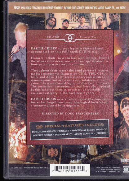 Earth Crisis – 1991-2001 Forever True - DVD - 2001 - Victory Records – VR135 - DVD Muy Buen Estado (VG+) / Portada Como Nueva (M-)