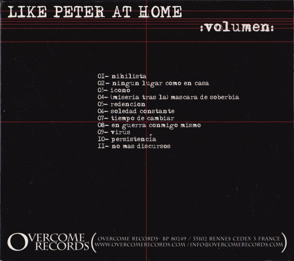 Like Peter At Home – Volumen - CD - Digipak - 2003 - Overcome Records – Over 008 - Como Nuevo / Like New (M- / M-)