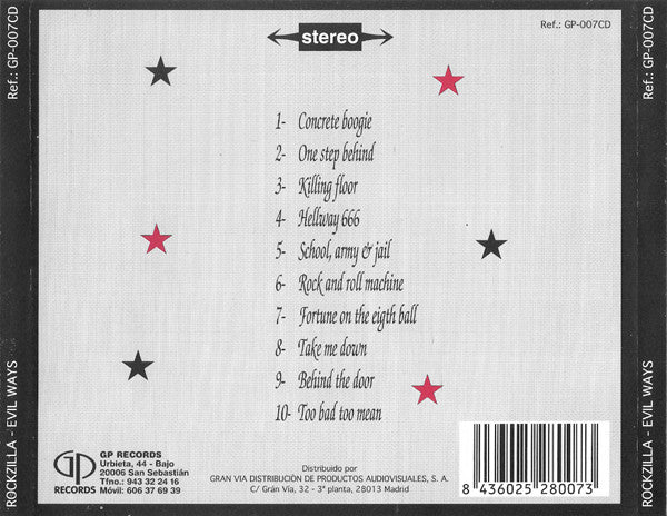 Rockzilla – Evil Ways - CD - 2003 - GP Records – GP-007CD - CD Muy Buen Estado / Portada Muy Buen Estado (VG+/VG+)
