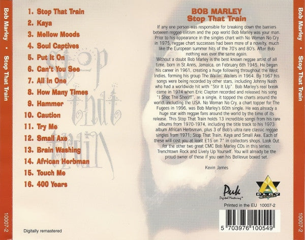 Bob Marley – Stop That Train - CD - Nuevo sin usar pero no precintado / New unplayed but not sealed.