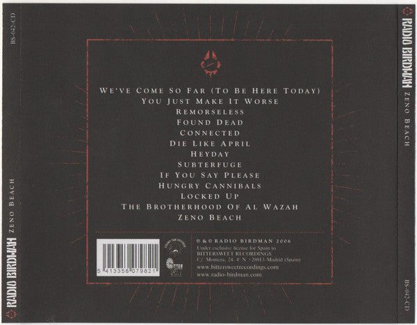 Radio Birdman – Zeno Beach - CD - 2006 - Crying Sun Records – BS-042-CD, Bittersweet Recordings – BS-042-CD