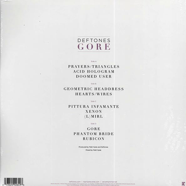 Deftones – Gore - 2xLP - Gatefold Sleeve - Includes an insert