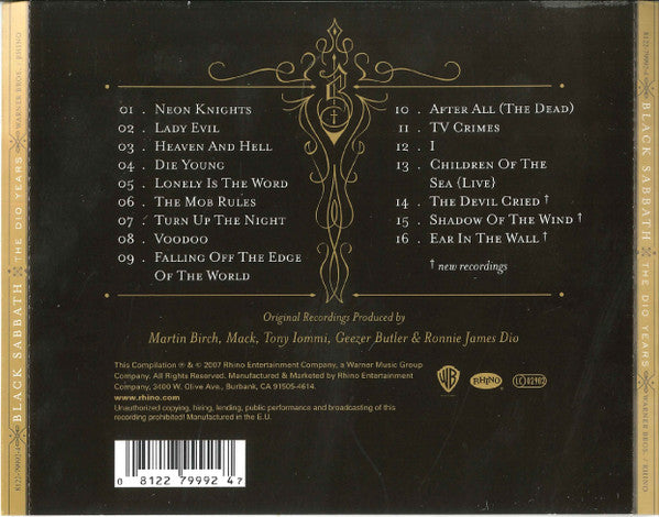 Black Sabbath – The Dio Years - CD - Nuevo sin usar pero no precintado / New unplayed but not sealed.