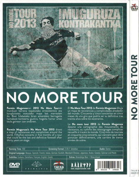 Fermin Muguruza, Daniel Gómez – No More Tour - DVD - 2013 - Talka – TALKA 030 DVD