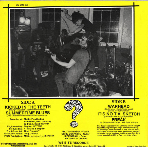 Attitude – The Good, The Bad... The Obnoxious - LP - 1988 - We Bite Records – WB 028 - Muy Buen Estado / Very Good Condition (VG+ / VG+)