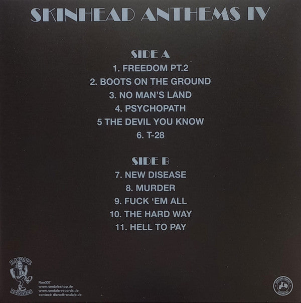 The Last Resort ‎– Skinhead Anthems IV - LP - 2021 - Randale Records ‎– RAN 337