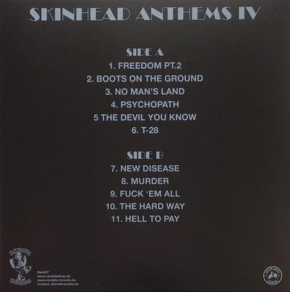 The Last Resort ‎– Skinhead Anthems IV - LP - 2021 - Randale Records ‎– RAN 337