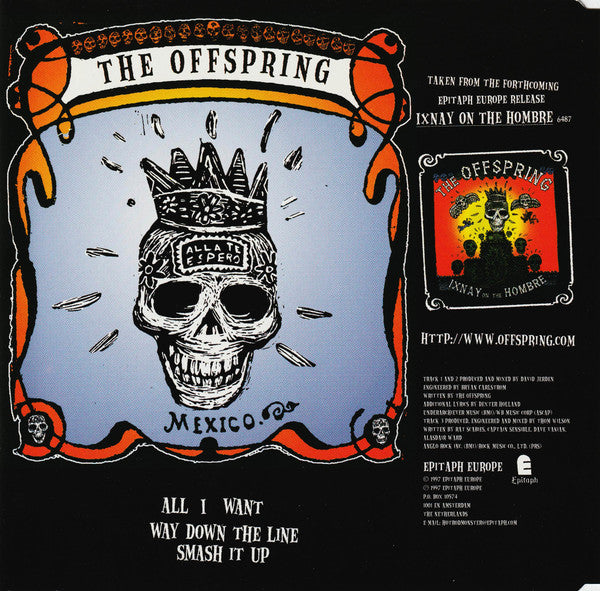 The Offspring – All I Want - CD-EP - Promo - 1997 - Epitaph Europe – 6491-2P - CD Muy Buen Estado (VG+) / Portada Como Nueva (M-)