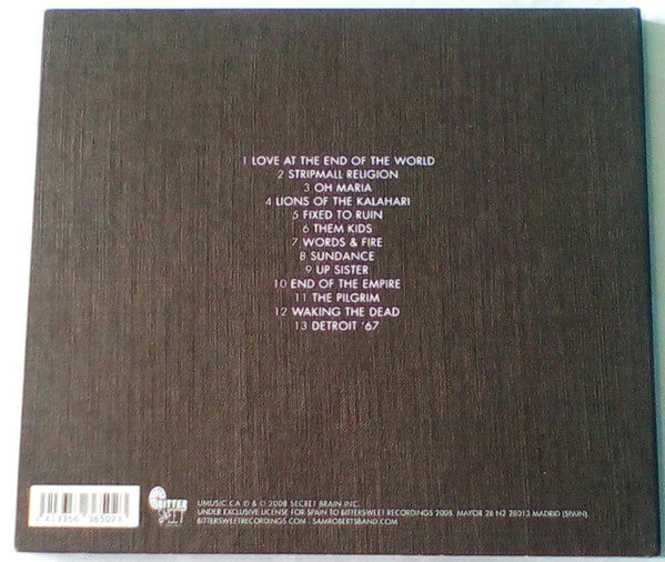 Sam Roberts – Love At The End Of The World - CD - Digipak - 2008 - Bittersweet Recordings – BS 056 CD - NUEVO / PRECINTADO - NEW / SEALED.