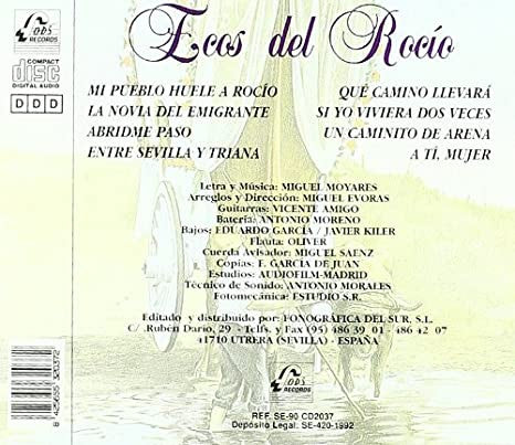 Ecos Del Rocío Guitarra Vicente Amigo – Ecos Del Rocío - CD - 1992 - Fods Records – SE-90 CD2037 - Nuevo sin usar pero no precintado / New unplayed but not sealed.