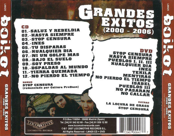 Boikot – Grandes Éxitos (2000 - 2006) - CD + DVD - 2007 - Locomotive Records – LM425 - NUEVO / PRECINTADO - NEW / SEALED.
