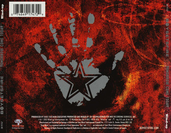 Boysetsfire – Tomorrow Come Today - CD+DVD - Muy Buen Estado / Very Good Condition (VG+ / M-)
