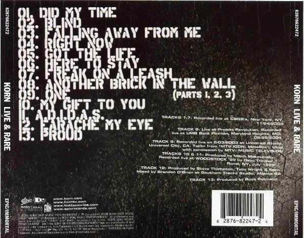 Korn – Live & Rare - CD - CD Como Nuevo / Portada Como Nueva (M-/M-)