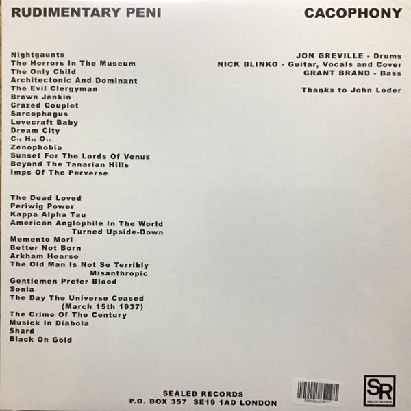 Rudimentary Peni - Cacophony (LP, Album, RE, RM)