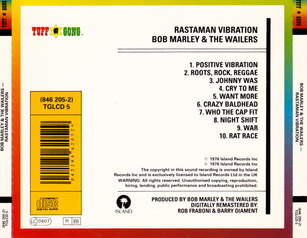 Bob Marley & The Wailers – Rastaman Vibration - CD - Nuevo sin usar pero no precintado / New unplayed but not sealed.
