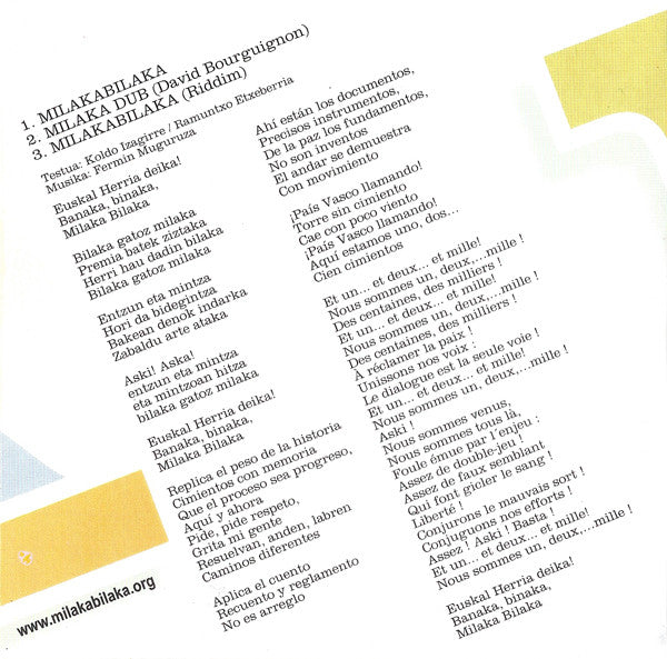 Fermin Muguruza – Milaka Bilaka - CDSG - Cardboard Sleeve - 2007 - Talka – TALKA006CD