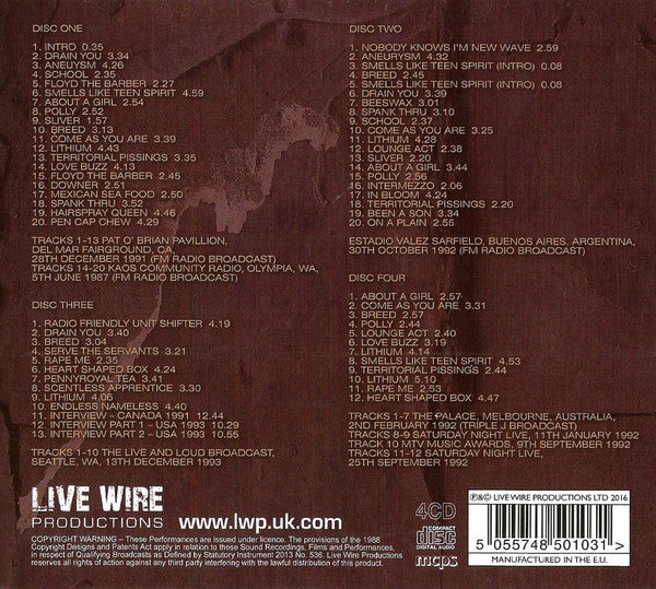 Nirvana - Live On Air - 4xCD Box Set - CDs Muy Buen Estado / Portada Muy Buen Estado (VG+/VG+) (Copia)