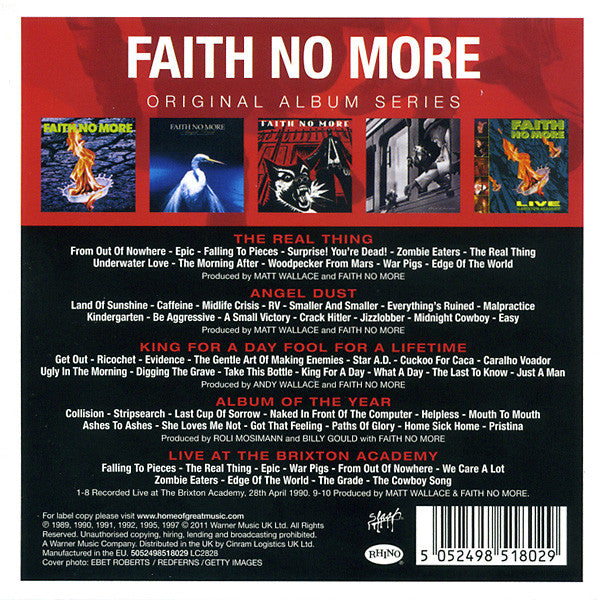 Faith No More – Original Album Series - 5xCD Box Set - NUEVO / PRECINTADO - NEW / SEALED.